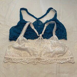 Xhilaration Size Lg (Fits Like M),  (2) Pullover Full Stretch Lace Bralettes